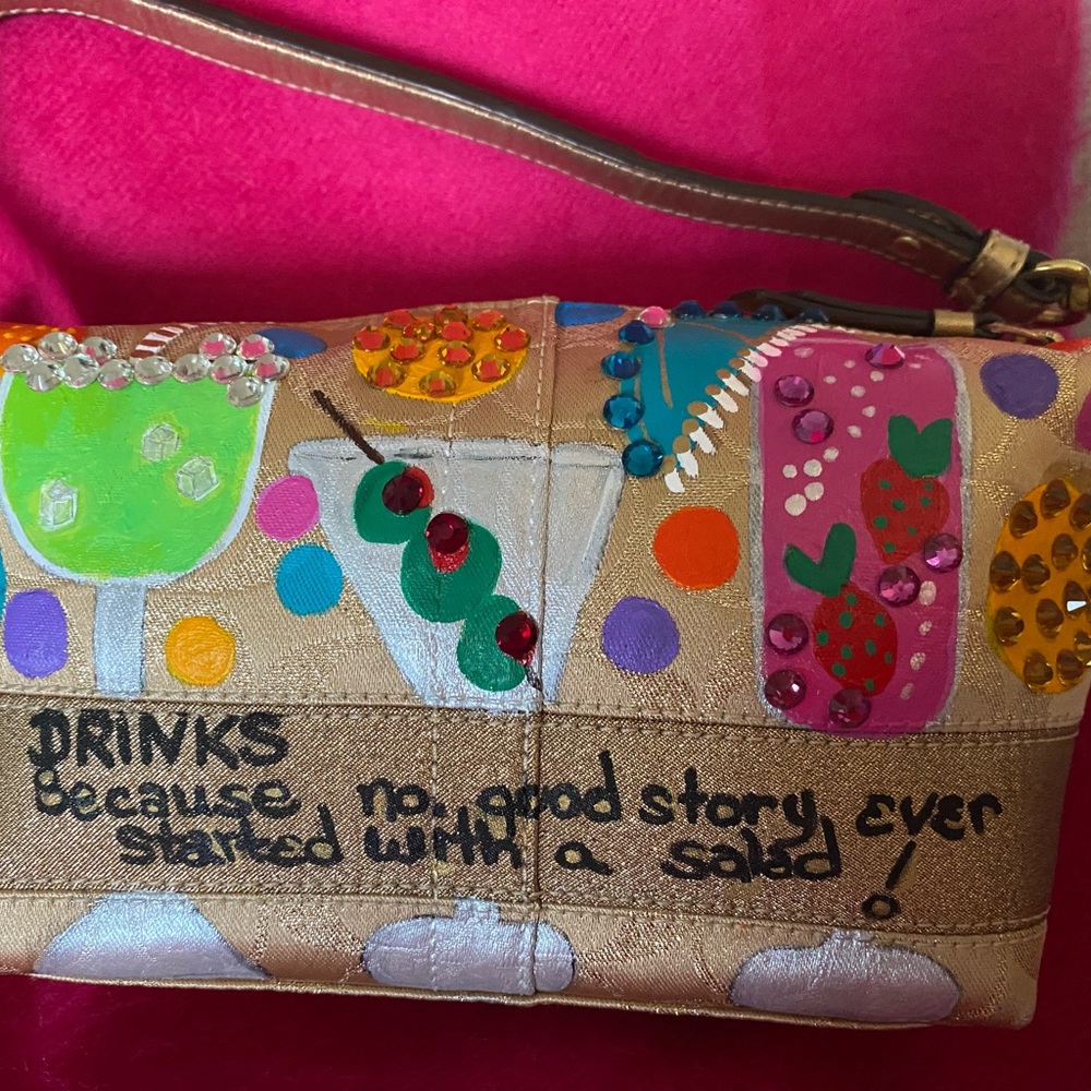Custom Designer hand painted handbag.  Unique